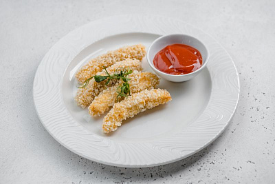 Chicken fingers made from chicken fillet